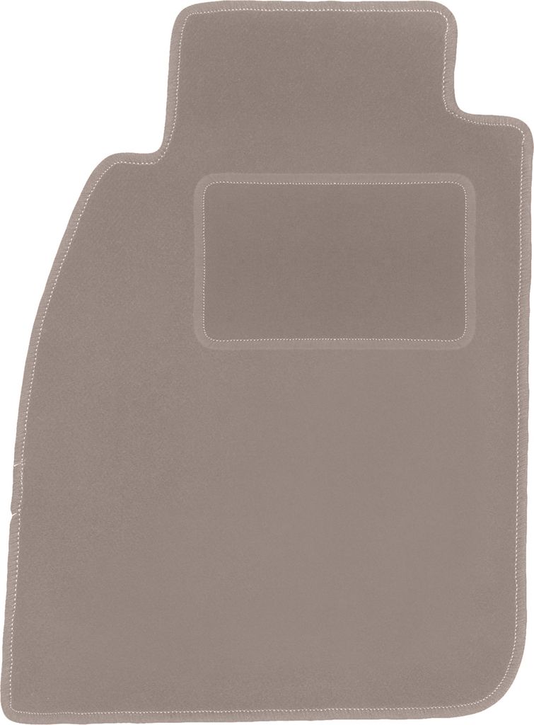 Fahrerfußmatte Velours beige passend für Mitsubishi Carisma (1995-2004, Limousine, Liftback, Fließheck) – mit Befestigungen – passgenau