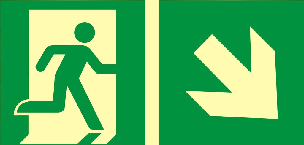 AE098 Richtung Notausgang unten rechts