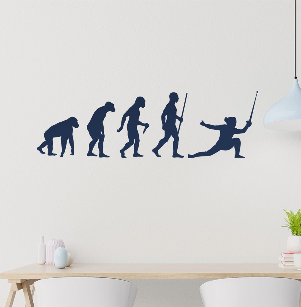 Fechten Degen Evolution Wandtattoo Wandaufkleber Wall Sticker - Dekoration, Küche, Wohnzimmer, Schlafzimmer, Badezimmer
