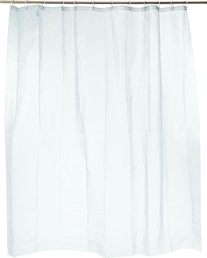 Transparenter Duschvorhang 180x180 für Badewanne oder Dusche + 12 Ringe