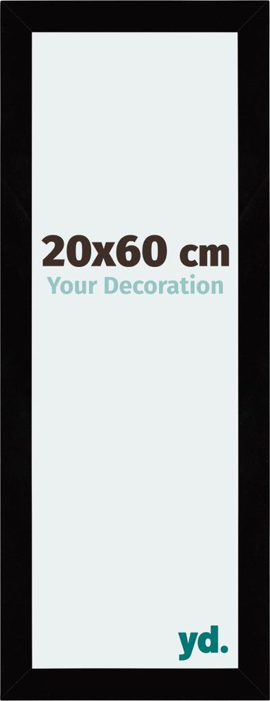 Bilderrahmen, 20x60 cm, Schwarz Hochglanz, MDF, Mura