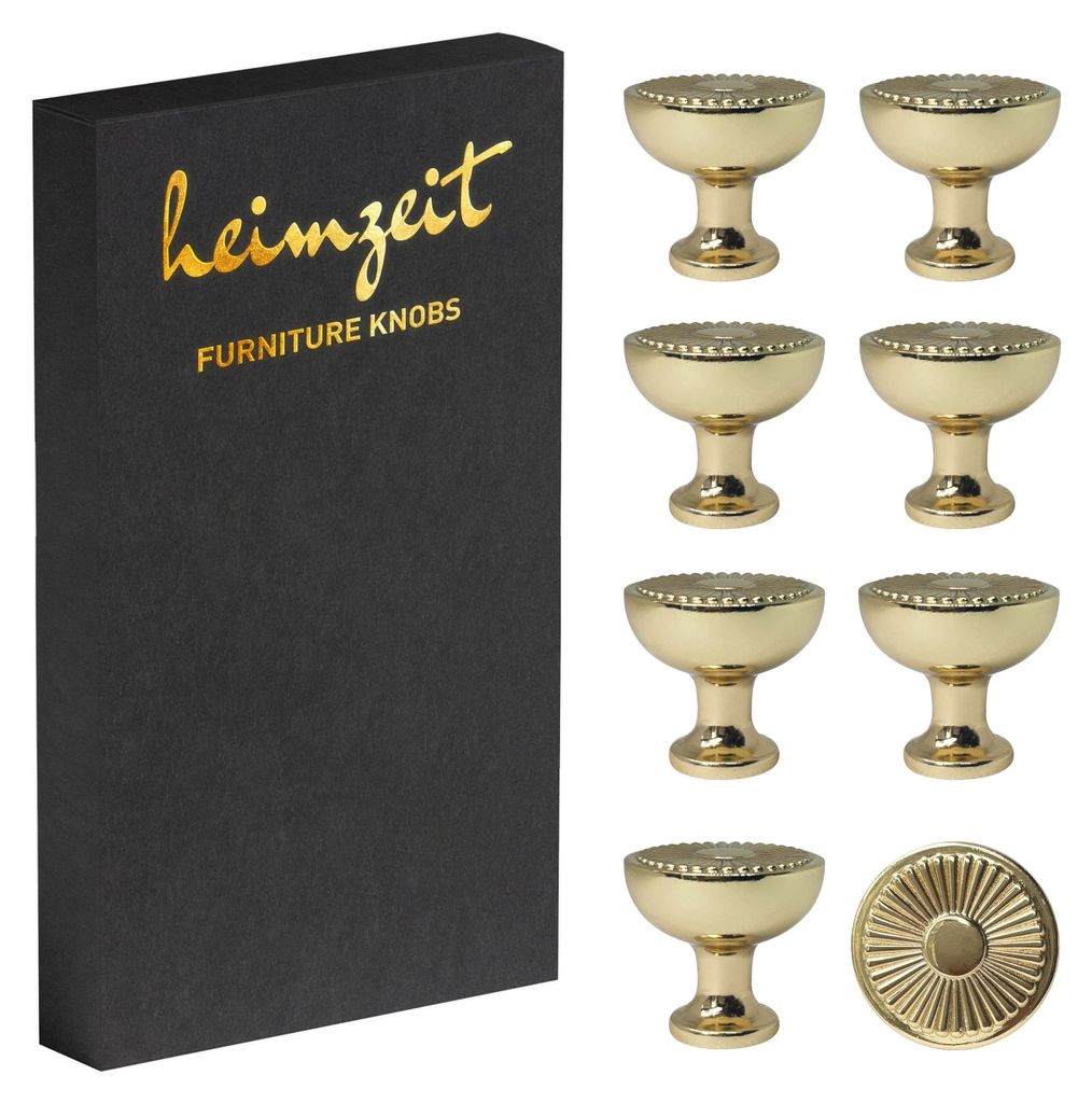 8x Möbelknöpfe Gold Schrankknöpfe Aluminium Möbelgriff Schubladenknopf Türknauf