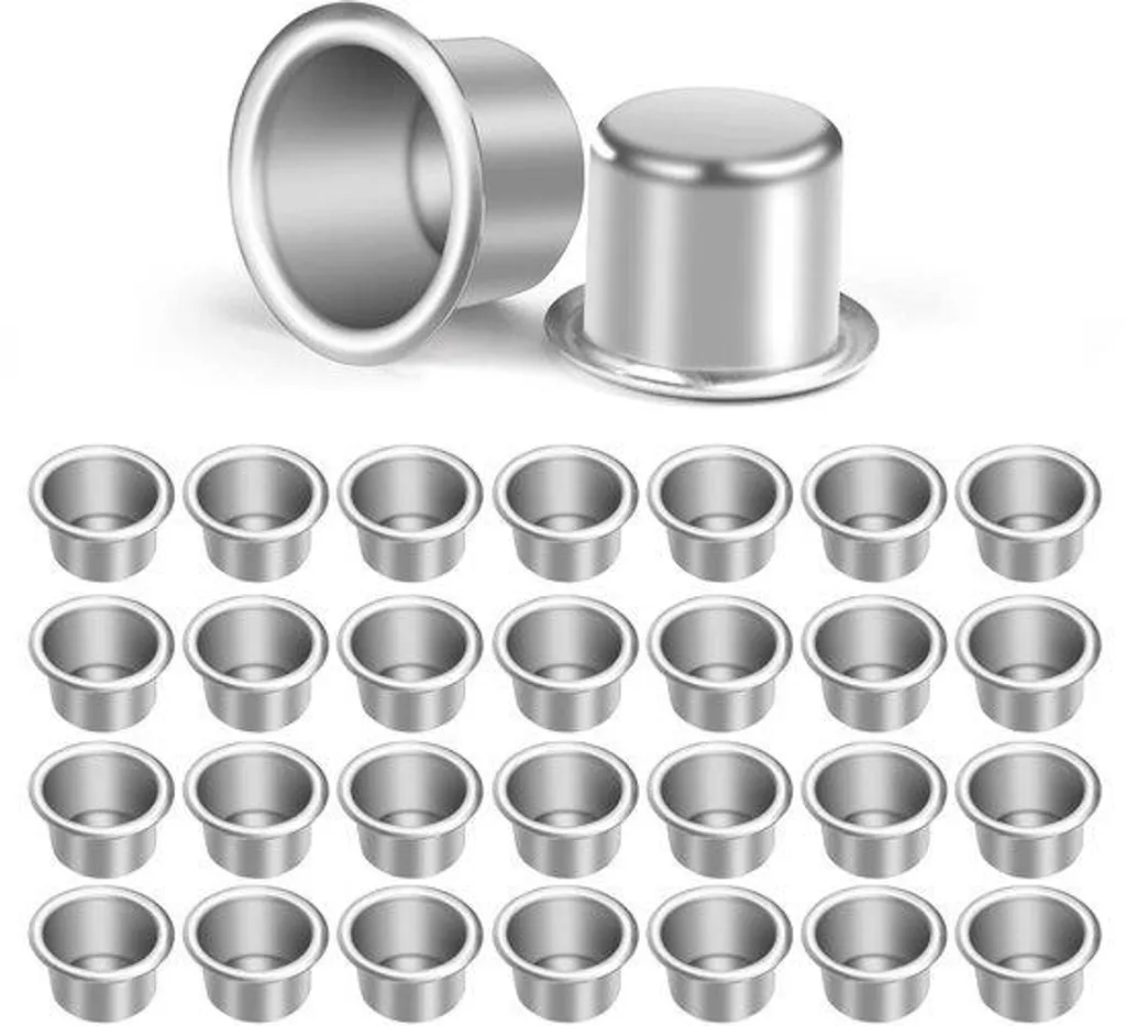 Lot de 30 bougeoirs en aluminium argentés pour centres de table