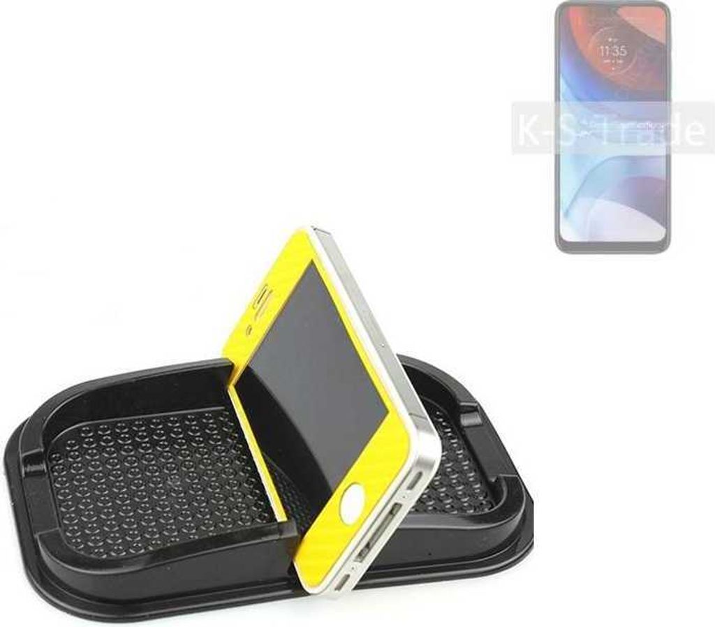 K-S-Trade Auto Anti Rutsch Matte Smartphone-Halter kompatibel mit Motorola Moto E7i Power Haft Pad Armaturenbrett Handy-Halterung Silikon