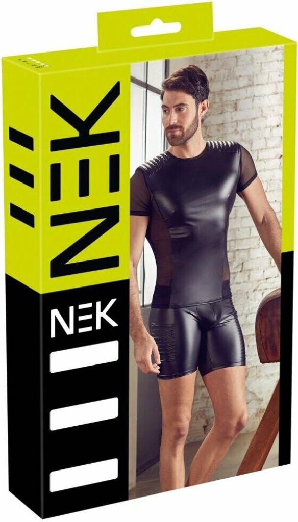 NEK Herren Shirt S - Tight-Fit, Mattlook, gesteppte Schultern, Powernet-Einsätze