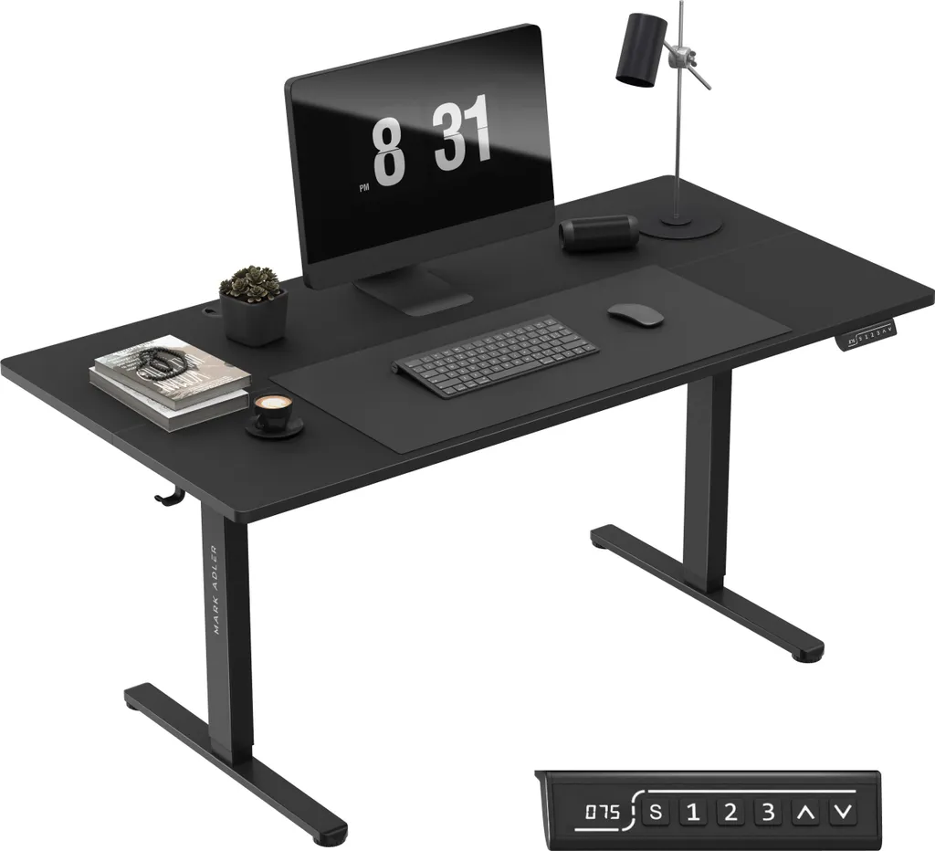 Bureau assis debout Mark Adler Leader 7.6 Noir - Écran Tactile 160x80cm