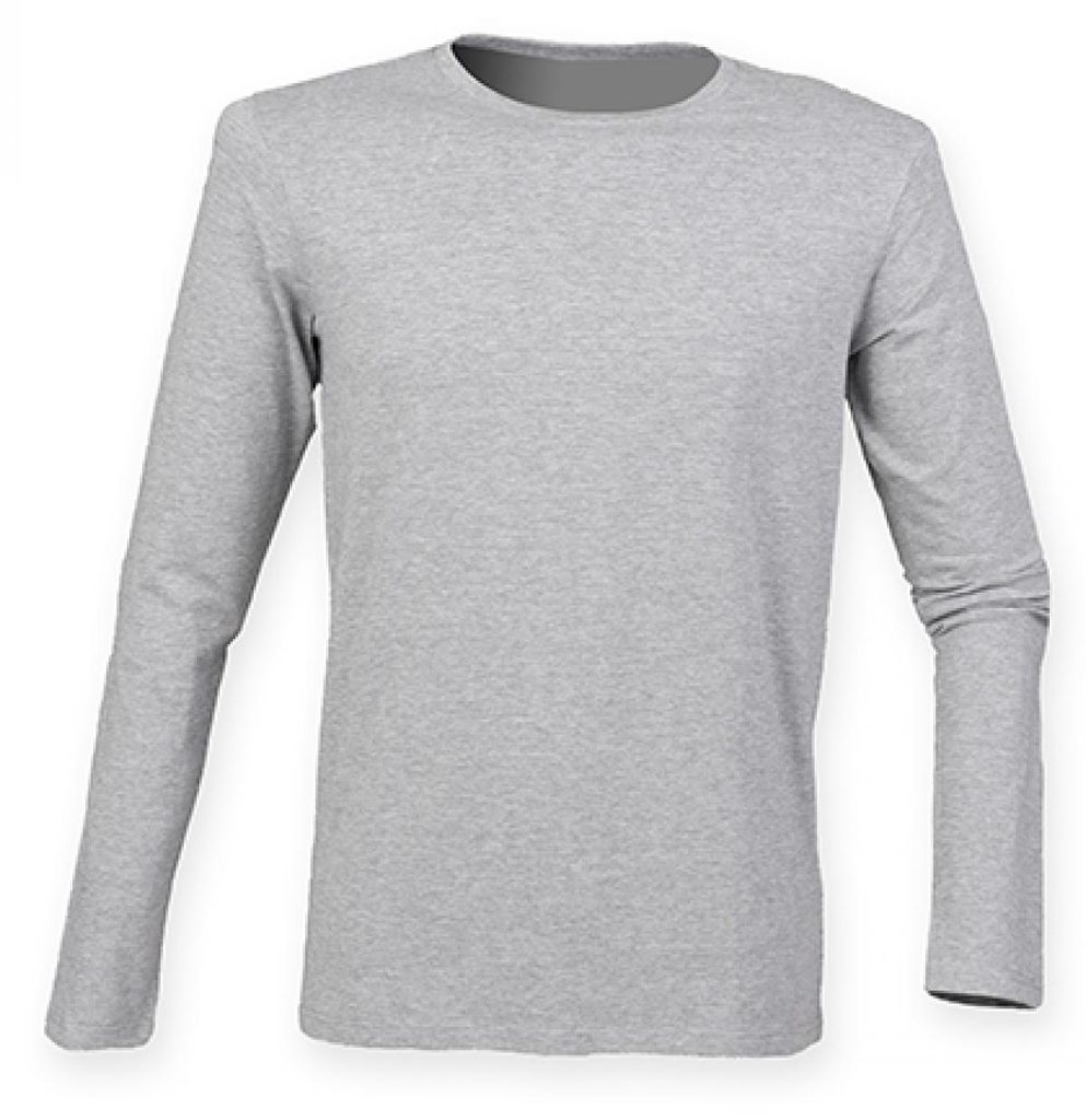 SF Men SF124 | Herren Feel Good Long Sleeved Stretch T / langer Schnitt - Farbe: Heather Grey - Größe: M