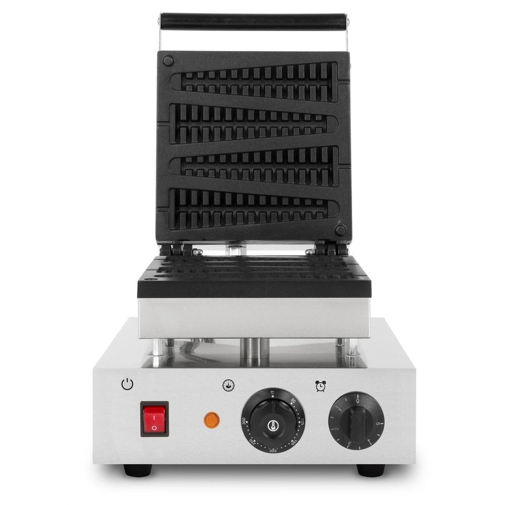 VERTES Waffeleisen am Stiel, 4 Waffeln gleichzeitig, 80 Stück pro Stunde, regelbar 0°-300°C, teflonbeschichtet, Waffel Gusseisen mit Edelstahlge...