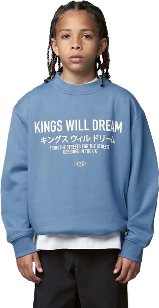 Kings Will Dream - "Studio Stacked" Sweatshirt für Jungen, Rundhalsausschnitt BG2272 (146-152) (Blau)