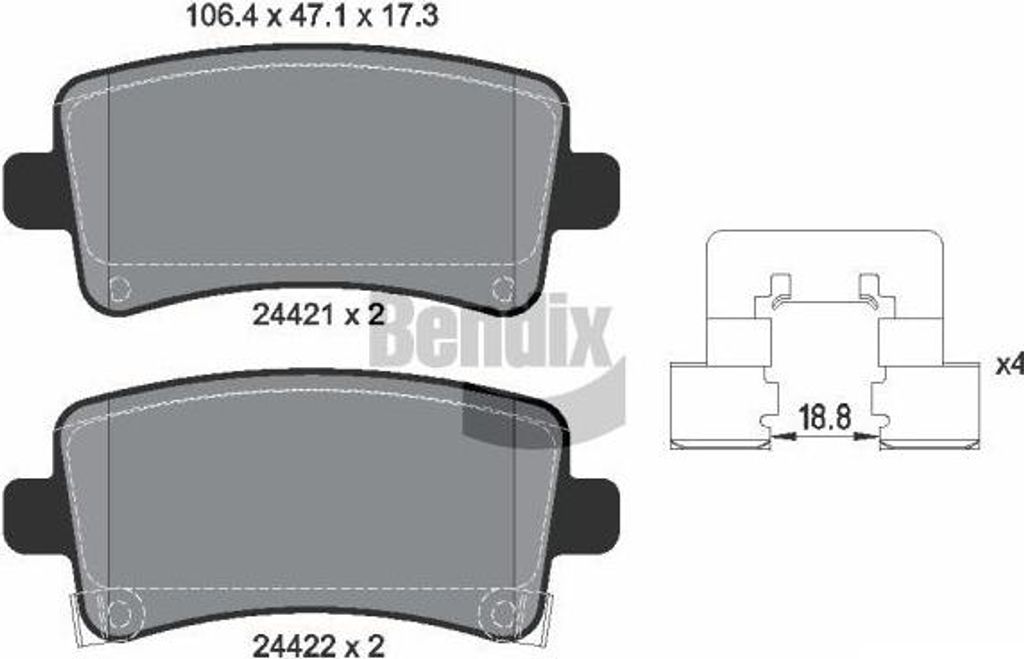 BENDIX Braking BPD1243 Bremsbelagsatz, Scheibenbremse OE 16586609 kompatibel mit Malibu, Insignia