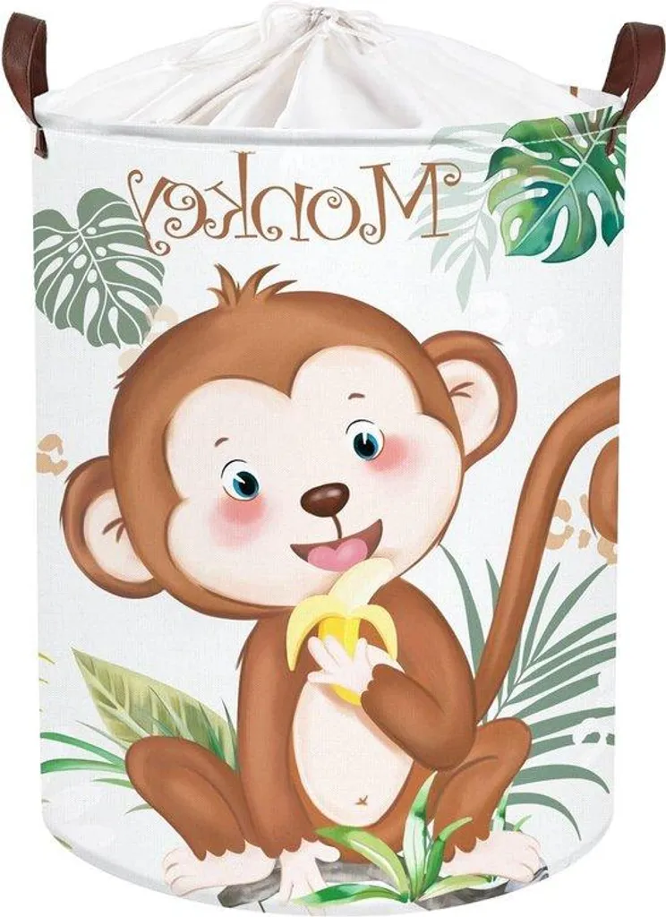 Corbeille de rangement ronde verte 45L pour linge et jouets enfant