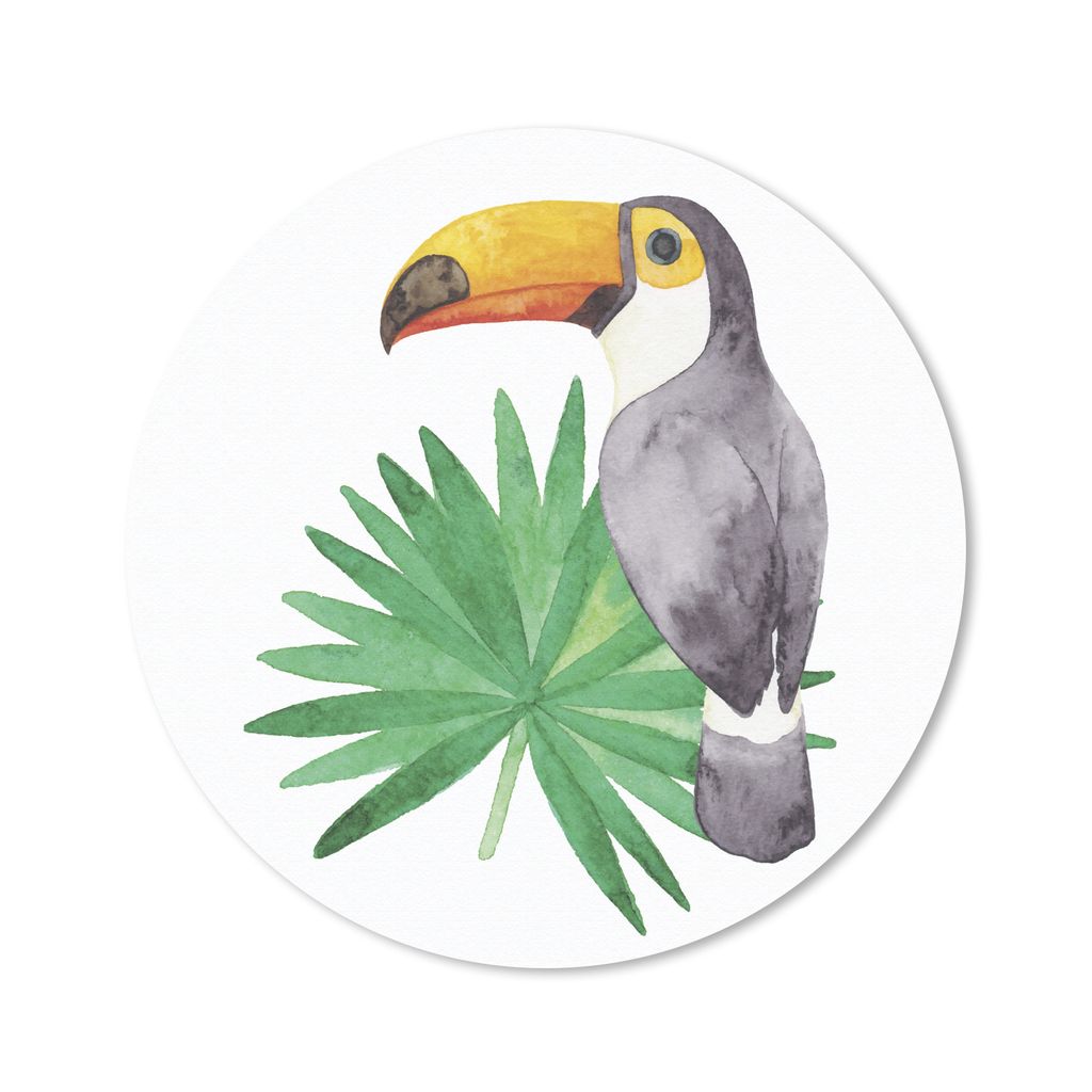 MuchoWow Mauspad Mousepad Tukan - Vogel - Blatt 50x50 cm - Mousepads - Maus Mat - Pad - Mausunterlage - Vinyl
