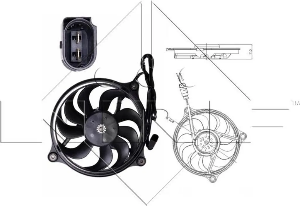 Ventilateur radiateur 280mm pour Passat 3B - Haute performance 12V NRF