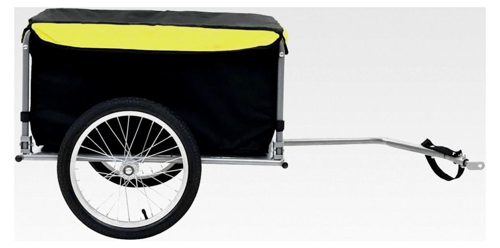 Fahrradanhänger in Schwarz und Gelb für 65 kg Transportzubehör