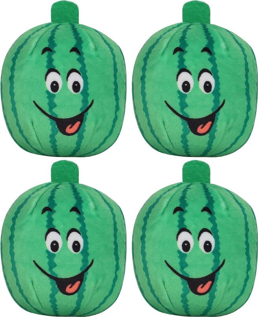 4er-Set weiche Plš¹sch-Wassermelonen-Spielzeuge fš¹r Hunde und Katzen šC Quietsch-Kauspielzeug, interaktiv gegen Langeweile, Haustierbedarf