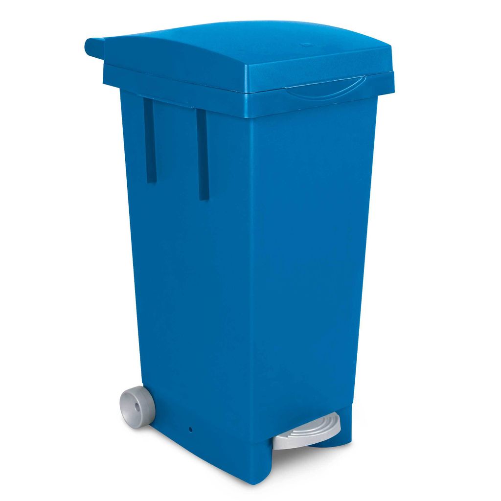 Tretabfallbehälter mit Rollen, BxTxH 370 x 510 x 790 mm, 80 Liter, blau