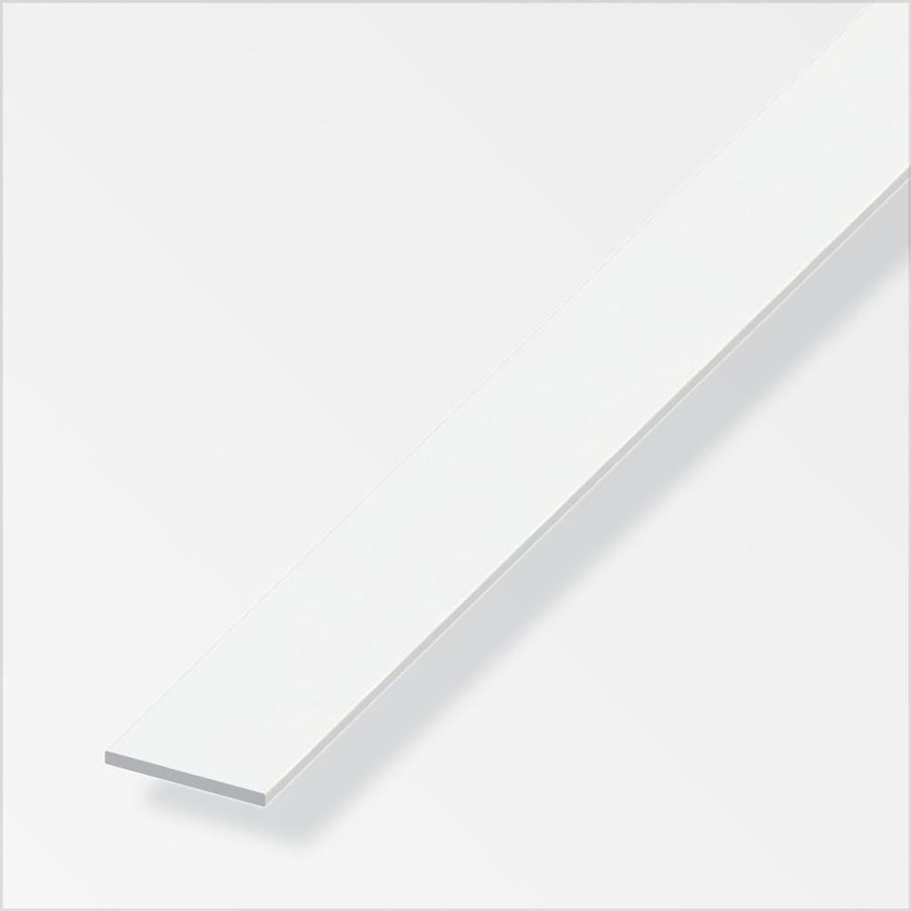 alfer Flachstange PVC 1 m x 20 × 3 mm reinweiß
