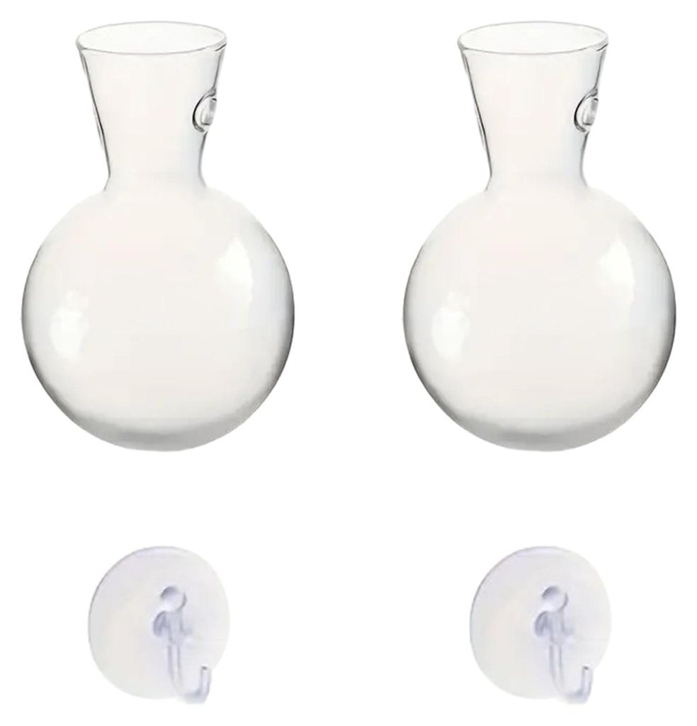 2er-Set Wand-Terrarien-Pflanzgefäße für Hydrokulturpflanzen, transparente Vermehrungsstationen, Wandblumenvasen zur Dekoration von Zuhause, Bür...