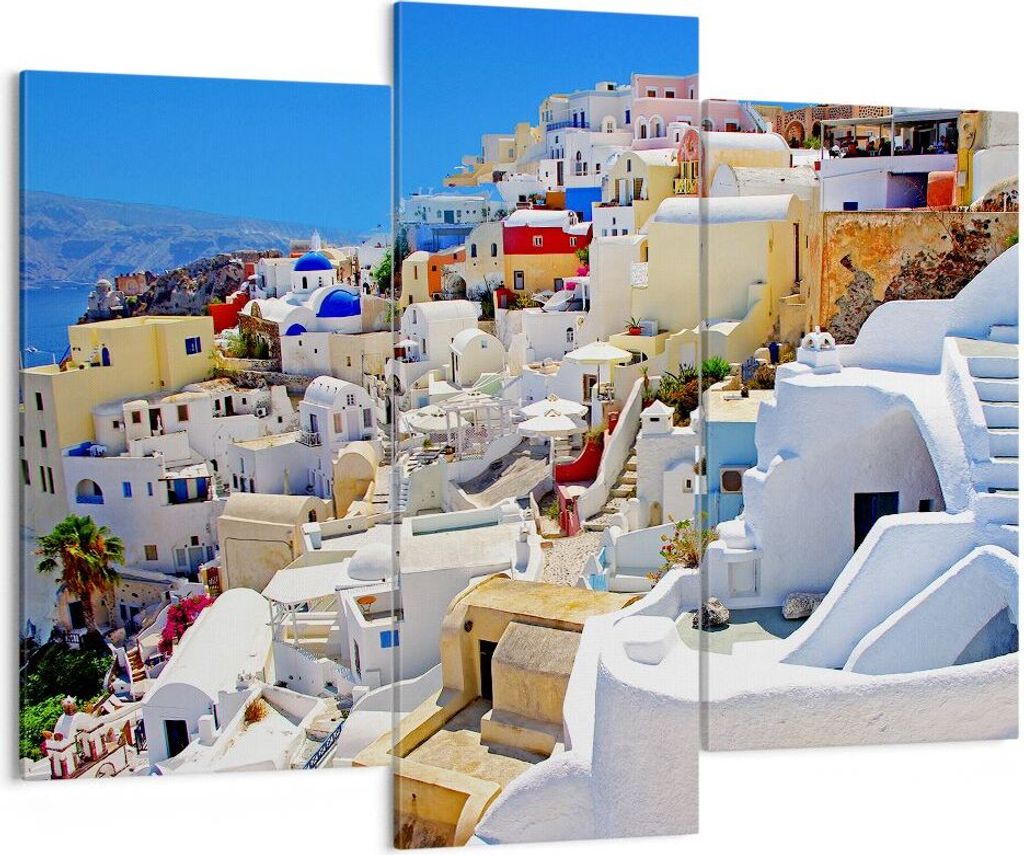 Bild auf Leinwand - Leinwandbild - Griechenland insel tourismus santorini - 130x100cm - Wand Bild - Wanddeko - Leinwanddruck - Bilder - Kunstdruck ...