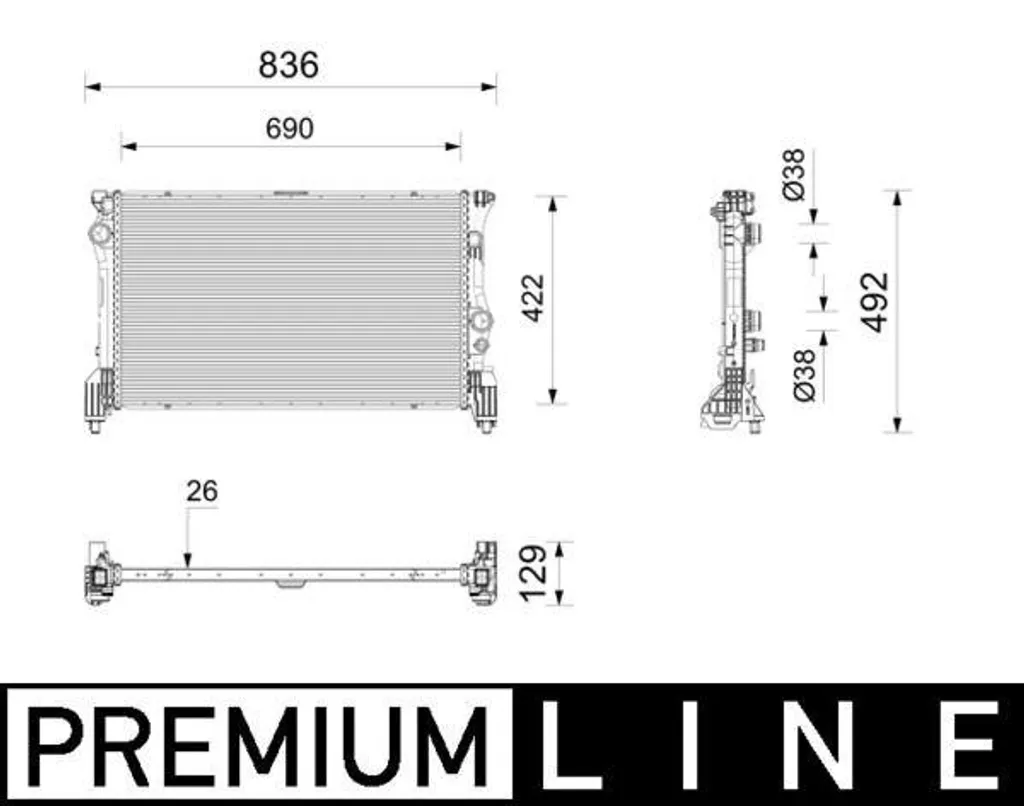Radiateur de refroidissement moteur pour Mercedes-Benz Sprinter 3,5t 910