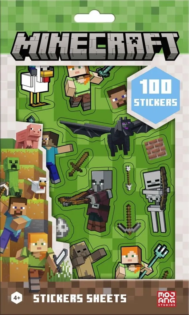 Adesivi Minecraft Premium Vinile - 100 Pezzi Design Pixel Art