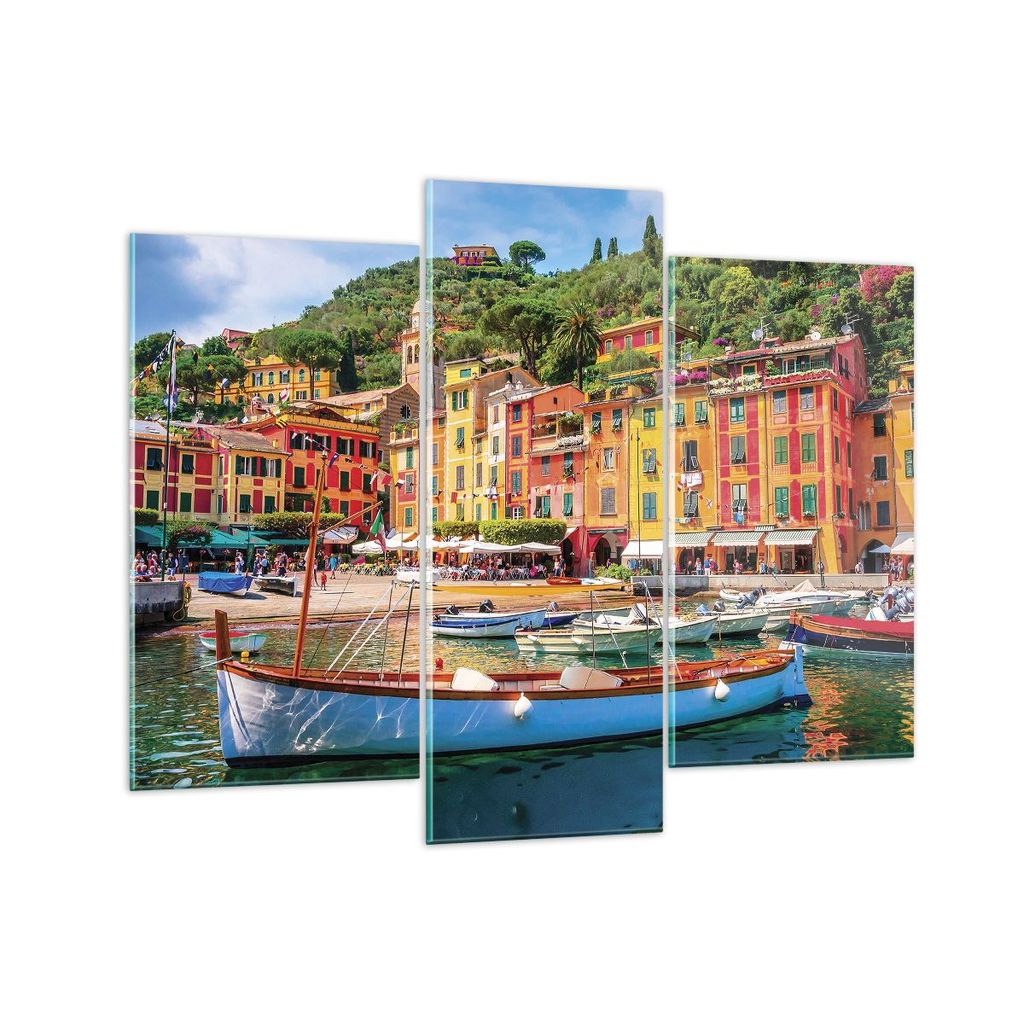 Bilder auf glas - 3 Teile - Weihnachtsmann Margherita Ligure - 130x100cm - Glasbilder - Wandbilder - Bilder - Wanddekoration aus Glas - Glas Bilder...
