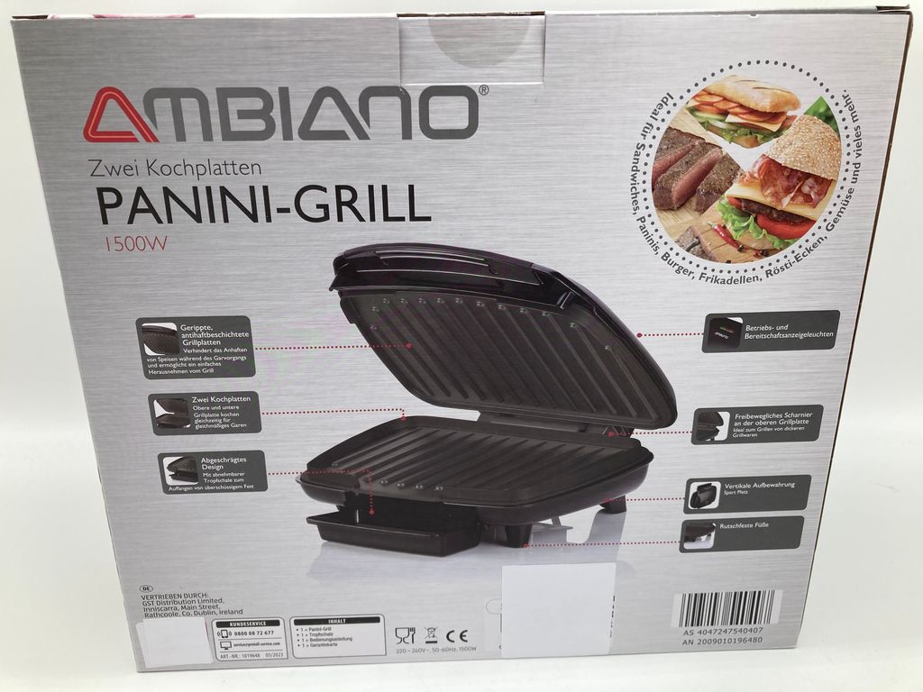 Ambiano Panini Grill 1500 W 2 Kochplatten Kaufland.de