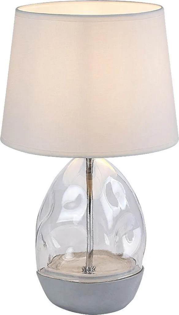 Lampe de chevet design Apolonia en tissu blanc pour chambre et salon