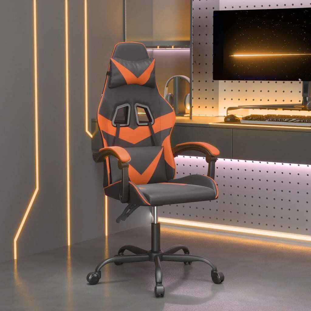 Möbel Gaming-Stuhl Schwarz und Orange Kunstleder - Bürostühle 3143848