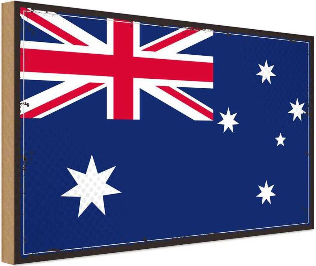 vianmo Holzschild 30x40 cm Australien Retro Australia Flagge Fahne Wappen