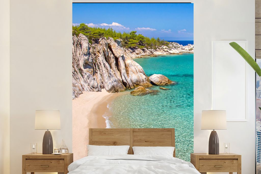MuchoWow Fototapete für Wohnzimmer oder Schlafzimmer Wandtapete Vinyl Motivtapete Meer - Strand - Sommer - 180x280 cm - Wallpaper