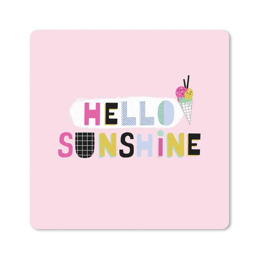 MuchoWow Mauspad Mousepad Sommer - Eiscreme - Zitat 20x20 cm - Mousepads - Maus Mat - Pad - Mausunterlage - Desk Mat - Bureauartikeln