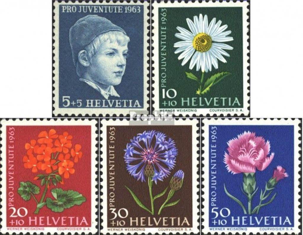 Briefmarken Schweiz 1963 Mi 786y-790y (kompl.Ausg.) Produktbild 