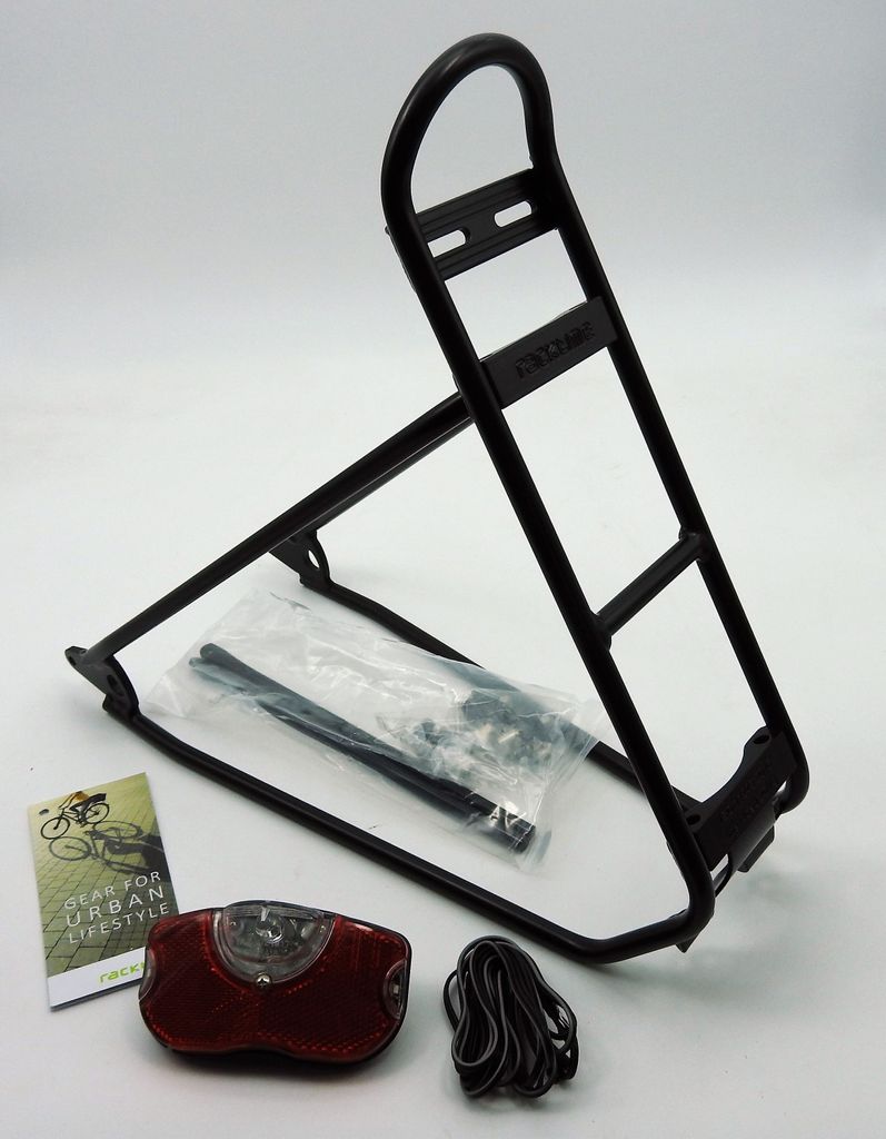 Porte-bagages Racktime Shine Evo Light 26 Pouces Noir - Avec Feu De Position Arrière