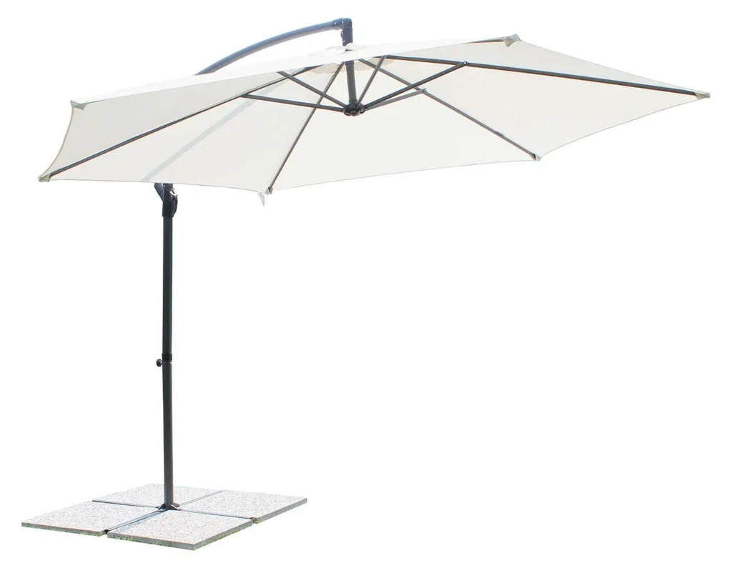 Parasol mât latéral 3 mètres Norma en acier - Toile bicolore premium