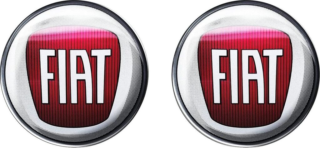 Fiat 3D Aufkleber 1 Logo, Größe 21 mm, 2 Stücke