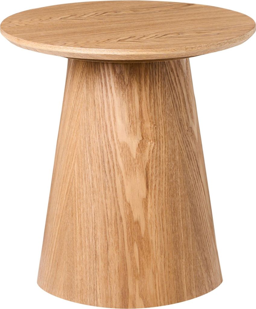 BELIANI Beistelltisch Braun Eschenholz MDF 41 x 41 cm Rund Produktbild 