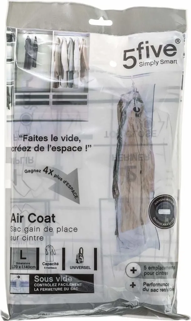 Sac à vide universel taille L pour compression vêtement et couette