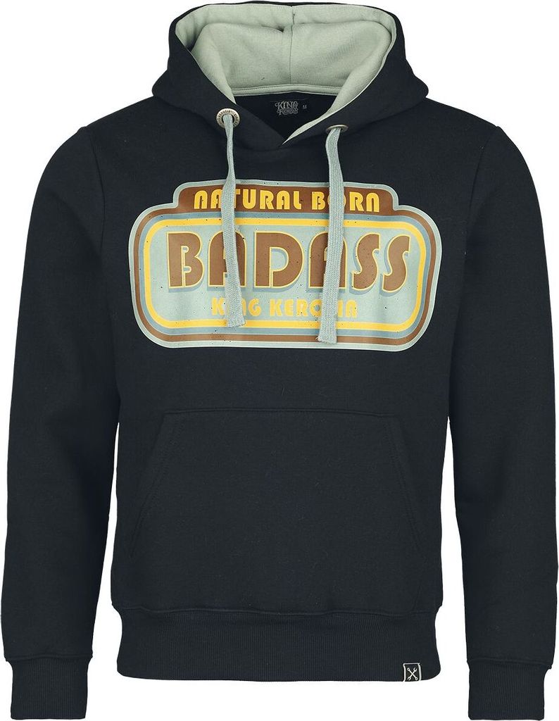 King Kerosin Kapuzenpullover Herren Badass Hoodie schwarz 3XL