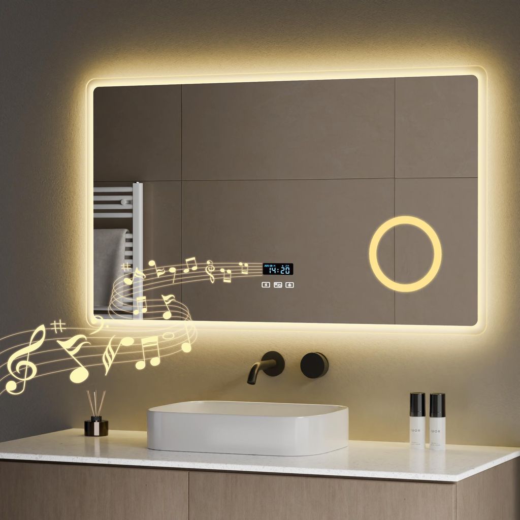 S'AFIELINA 60x100 cm miroir de salle de bain LED avec Image du produit 