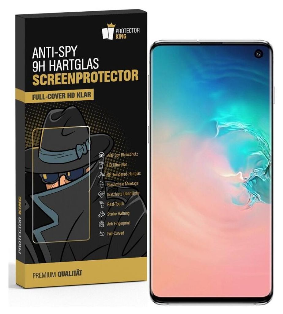 A product box for an anti-spy screen protector is shown next to a smartphone.