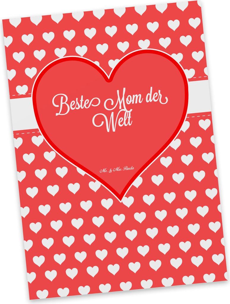 Mr. & Mrs. Panda Postkarte Mom - Geschenk, bildkarte, Mutter, Dankeschön, Mami, Ansichtskarte, Grußkarte, Supermama, Postkarten, Ansichtskarten
