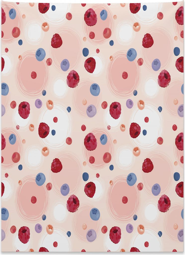 Abakuhaus Pfirsich Wandteppich, Beeren Essen Zusammenfassung aus Weiches Mikrofaser Stoff Kein Verblassen Klare Farben Waschbar, 110 x 150 cm, Mehr...