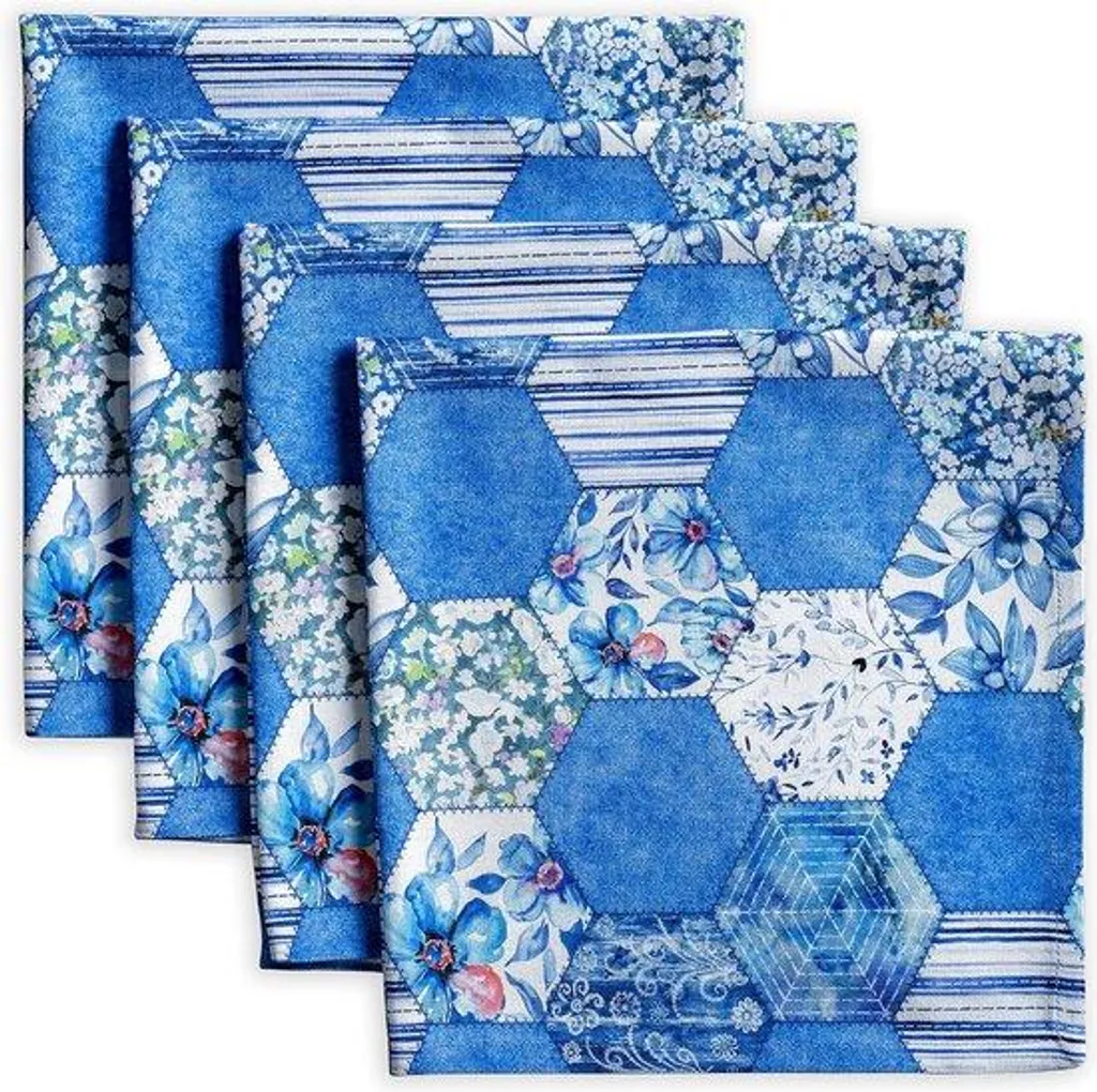Lot de 4 serviettes de table en tissu pur coton réutilisables et douces