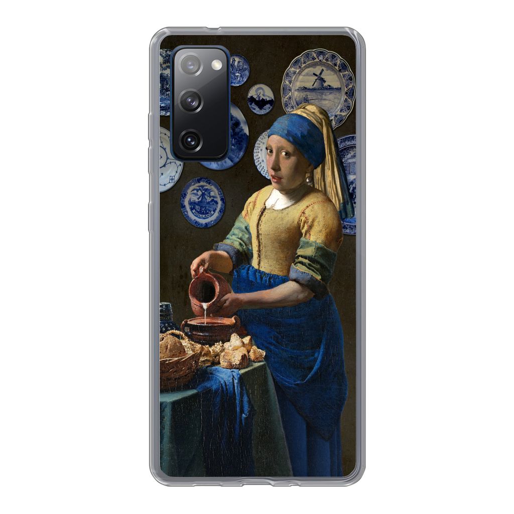 MuchoWow Handyhülle Schutzhülle Hülle für Samsung Galaxy S20 FE Milchmädchen - Das Mädchen mit dem Perlenohrring - Vermeer Silikon Softcase...