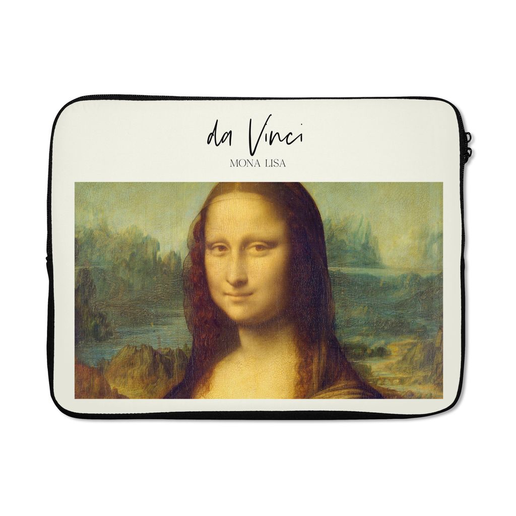 MuchoWow Laptop Hülle 17 Zoll Laptoptasche Kunst - Mona Lisa - Da Vinci - Zipper - Schutzabdeckung