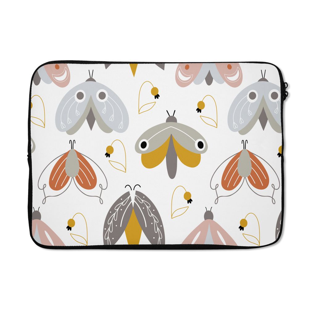MuchoWow Laptop Hülle 13 Zoll Muster - Kinder - Mädchen - Insekten Laptoptasche - Laptophülle - Sleeve - Rundumschutz