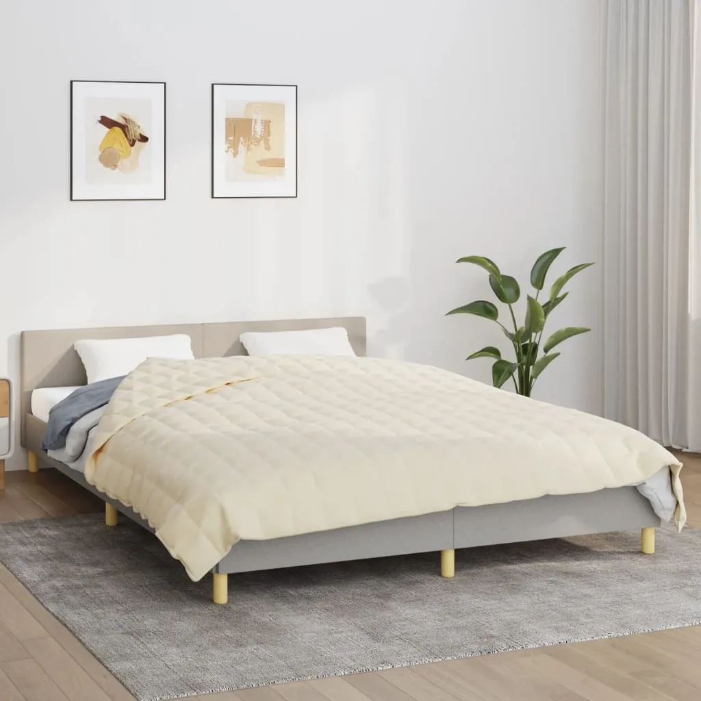 vidaXL coperta pesata crema chiaro 220x240 cm 11 kg tessuto - coperta pesata - coperta pesata - coperta pesata - coperta
