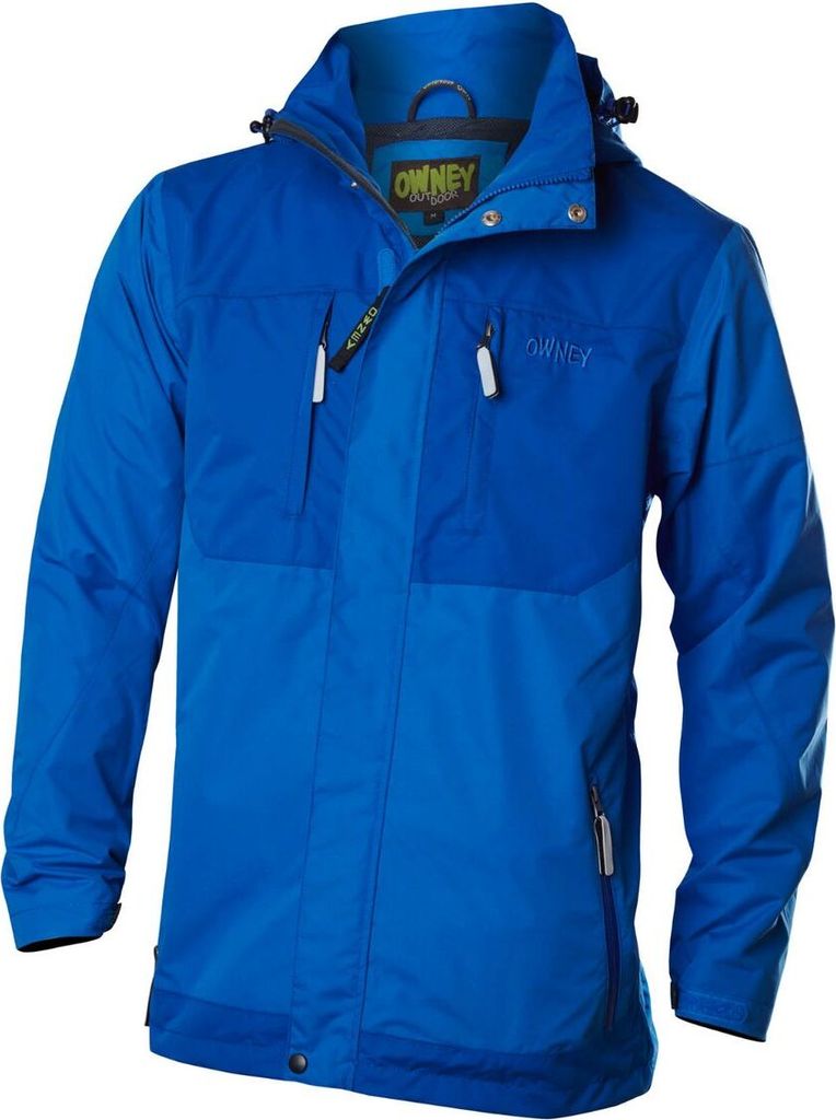 Owney Nova Herren Jacke Kobaltblau XXL wetterfest Hundehalter Outdoorjacke wasserdicht atmugsaktiv Wanderjacke mit Taschen und Reflektor