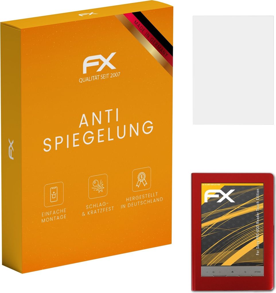 atFoliX FX-Antireflex 2x Schutzfolie kompatibel mit Sony PRS-600 Reader Touch Edition Displayfolie